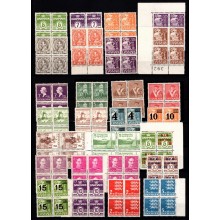 Danmark - Planche med forskellige fireblokke - Frimærke Postfrisk.